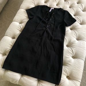 Francesca’s “Alya” Tie Front Black Dress